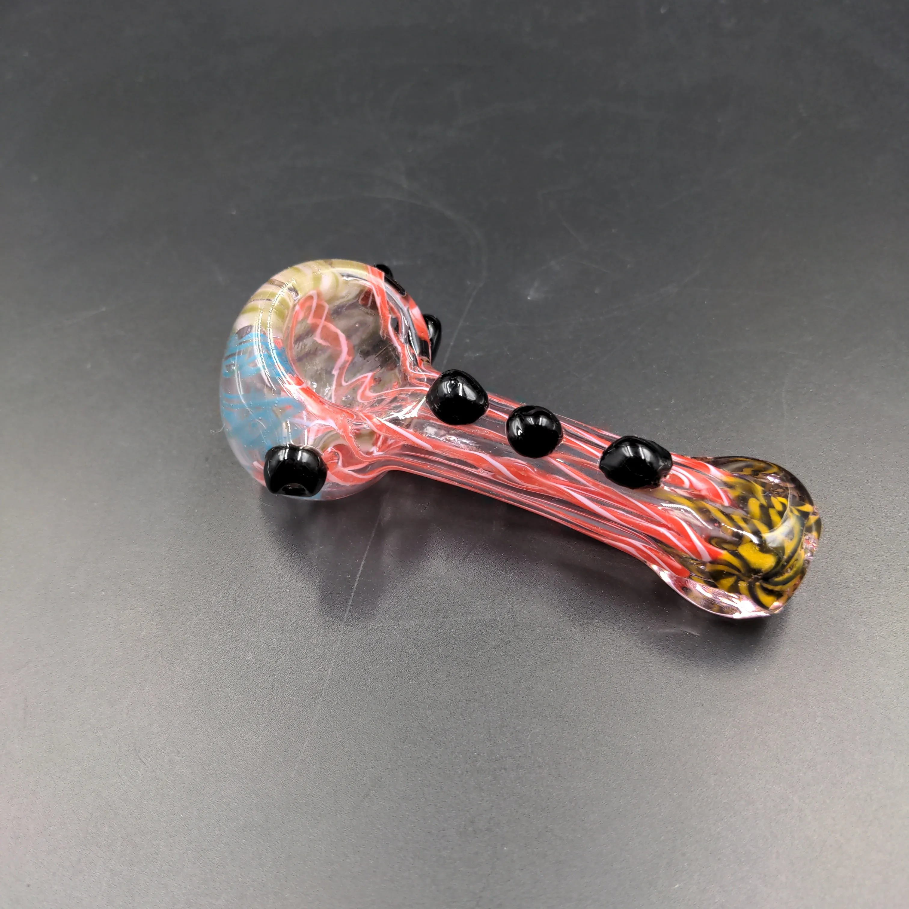 3 Multicolor Glass Pipe w/ Twists & Dots