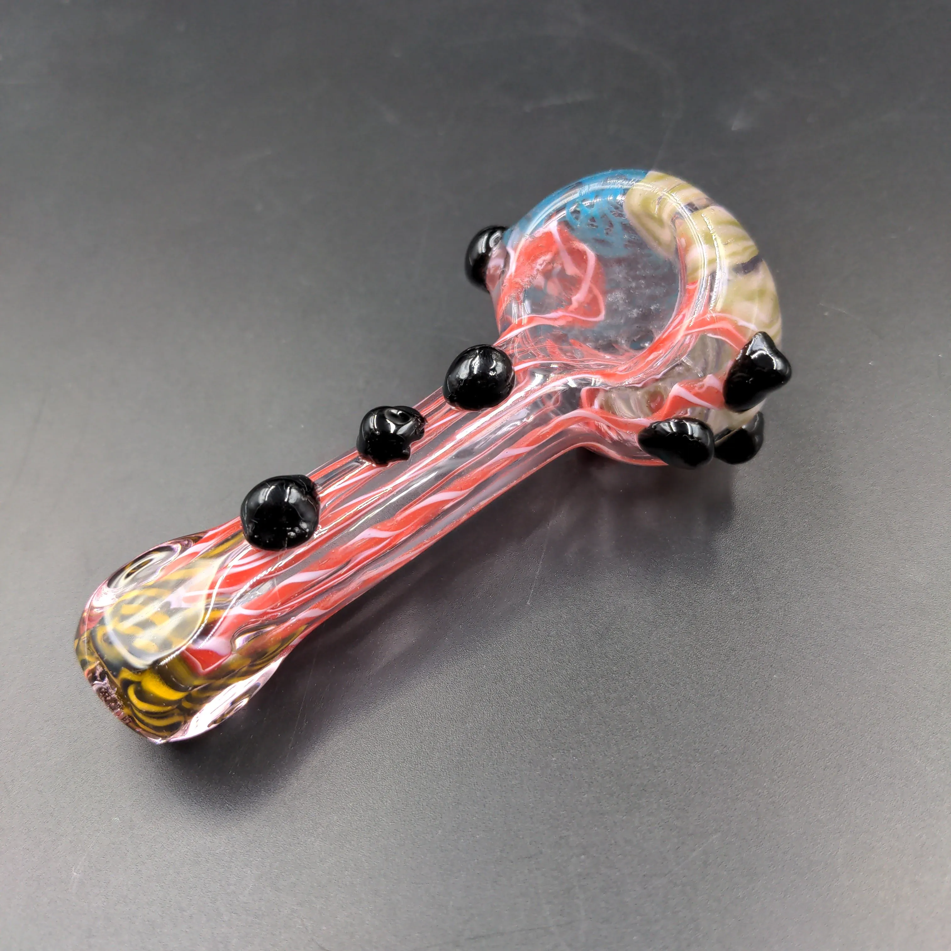 3 Multicolor Glass Pipe w/ Twists & Dots