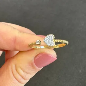 9ct Yellow Gold Diamond Love Heart Ring