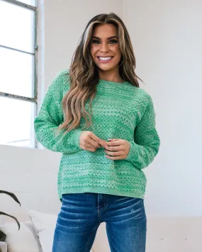 Abigail Textured Sweater - Heather Green