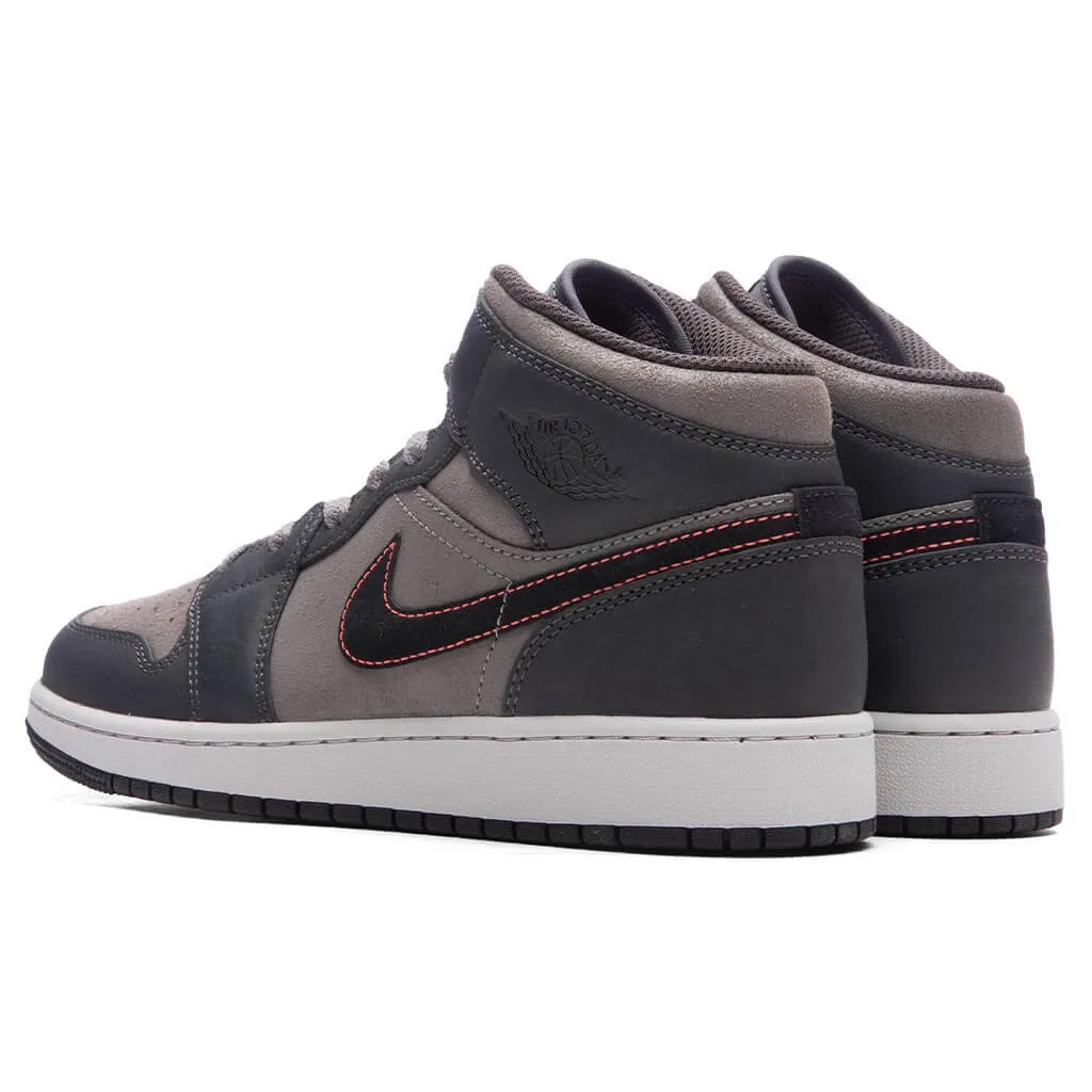 Air Jordan 1 Mid SE BG (GS) - Night Stadium/Black/Flat Pewter