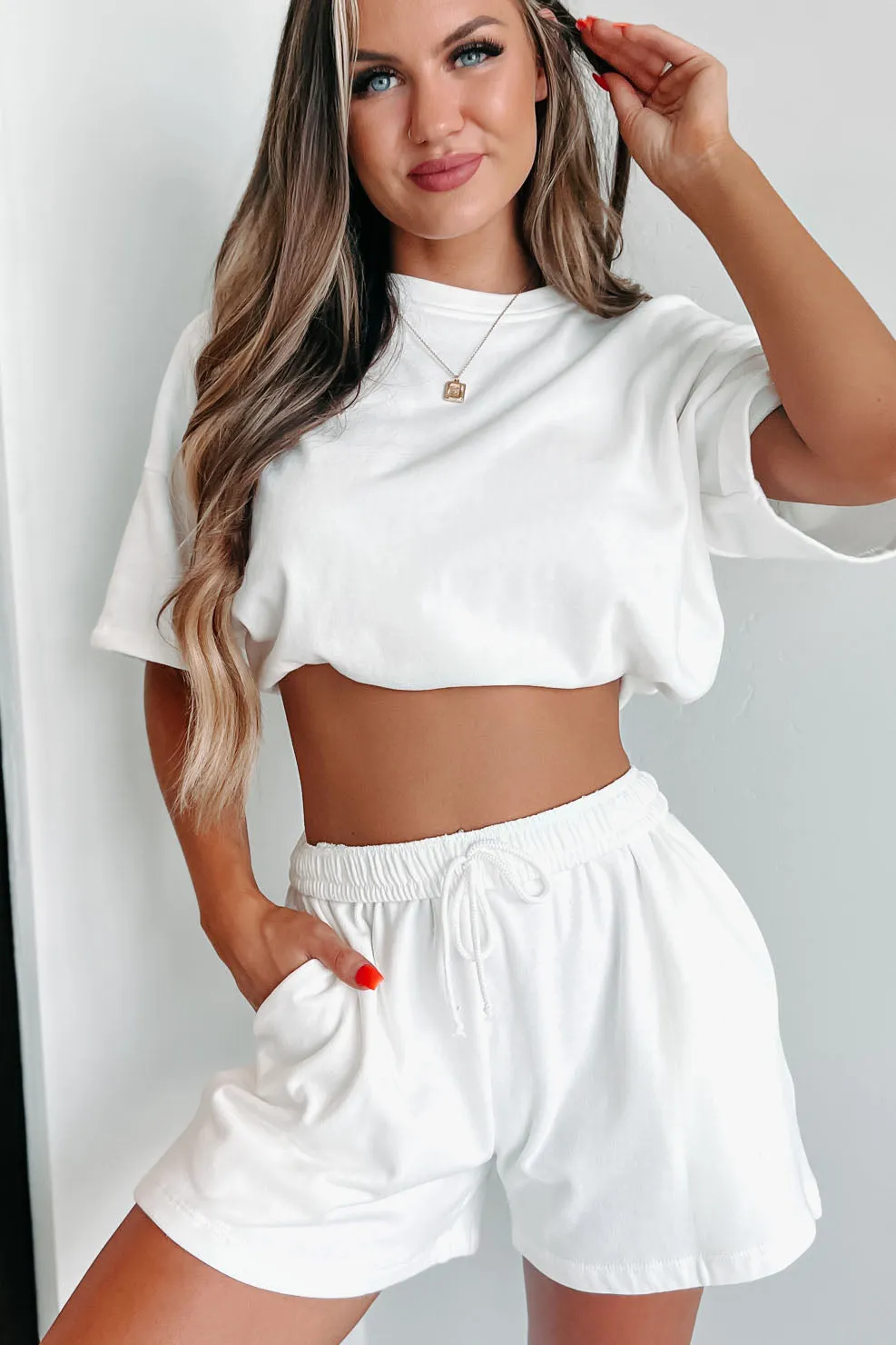 Always Comfy Terry Cloth Two-Piece Set (Ivory)