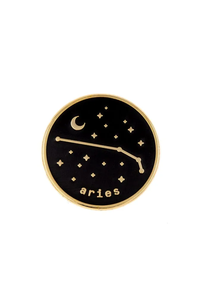 Aries Zodiac Enamel Pin (1" wide)