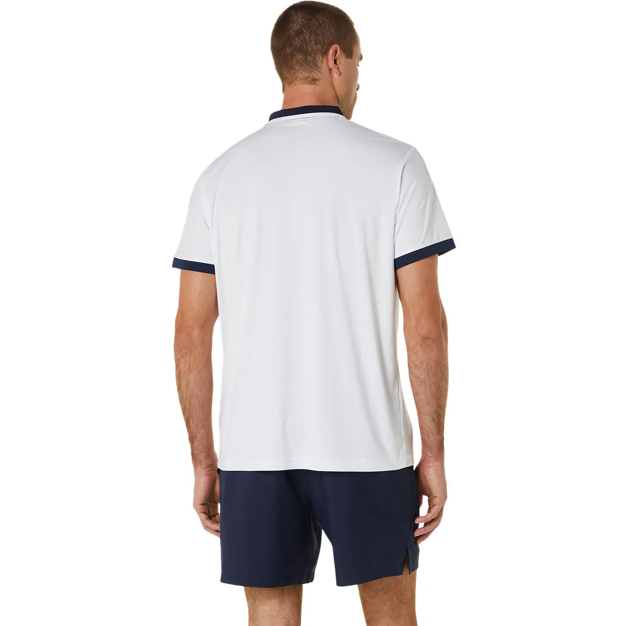 Asics Poloshirt Court Heren Wit Blauw