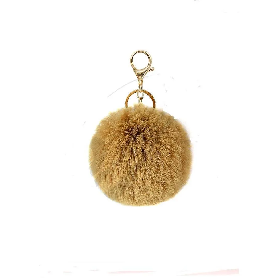 Assorted Color Pom Pom Keychain