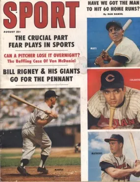 August 1959 Sport Cover (Mickey Mantle, New York Yankees, Willie Mays, San Francisco Giants)