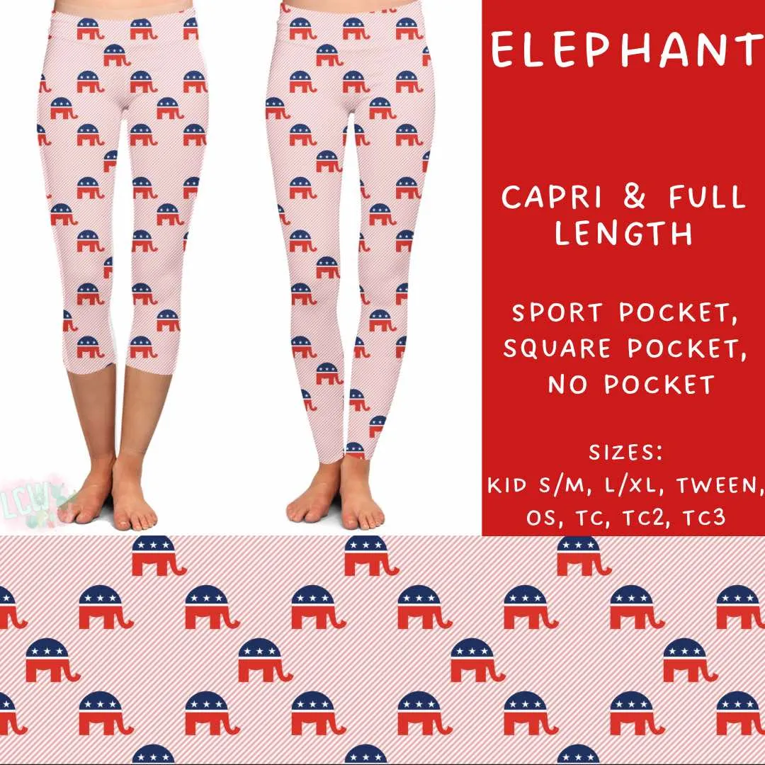 Batch #186 - Vote Collection - Closes 8/27 - ETA early Oct. - Elephant Full and Capri Length Leggings