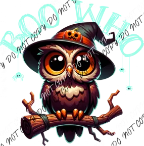 Boo Who Halloween Owl DTF Transfer