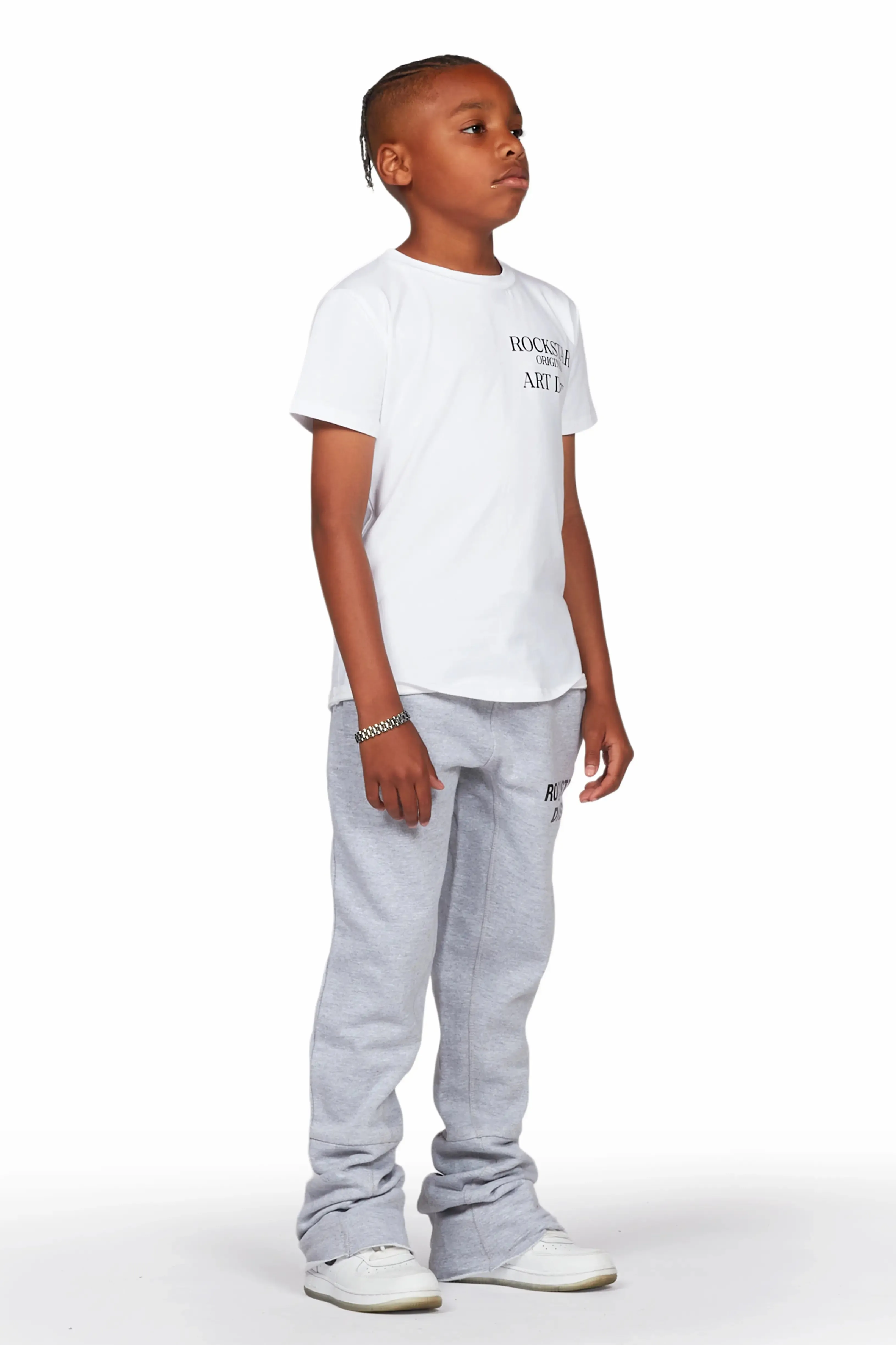 Boys Alpine Heather Grey Super Stacked Trackpant