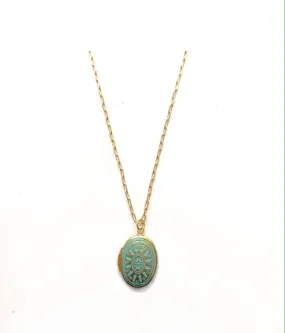 Brass Patina Locket Necklace