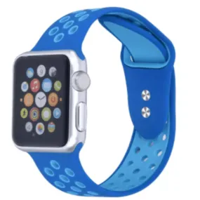 Breathable Silicone Sport Replacement Band for Apple Watch Blue Sky