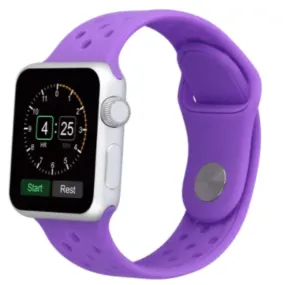 Breathable Silicone Sport Replacement Band for Apple Watch Purple