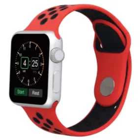 Breathable Silicone Sport Replacement Band for Apple Watch Red Black