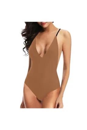 Bronze Beauty Sexy Lacing Backless One-Piece Swimsuit (Model S10)