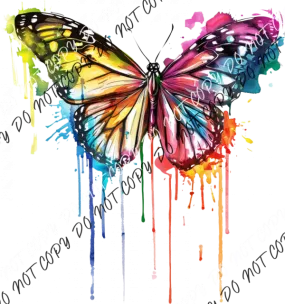 Butterfly Color Drip DTF Transfer