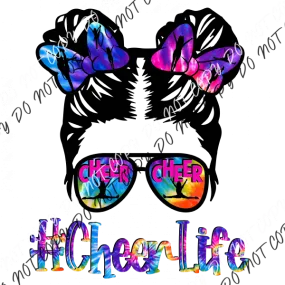 Cheer Life Tie Die Sunglasses DTF Transfer