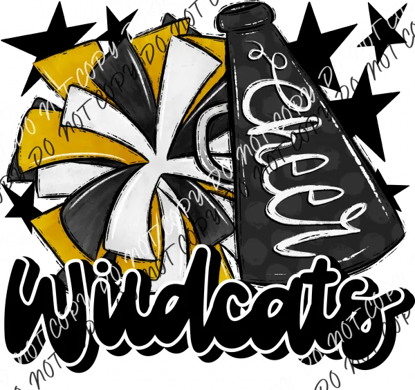 Cheer Mascot Wildcats DTF Transfer (See Color Options)