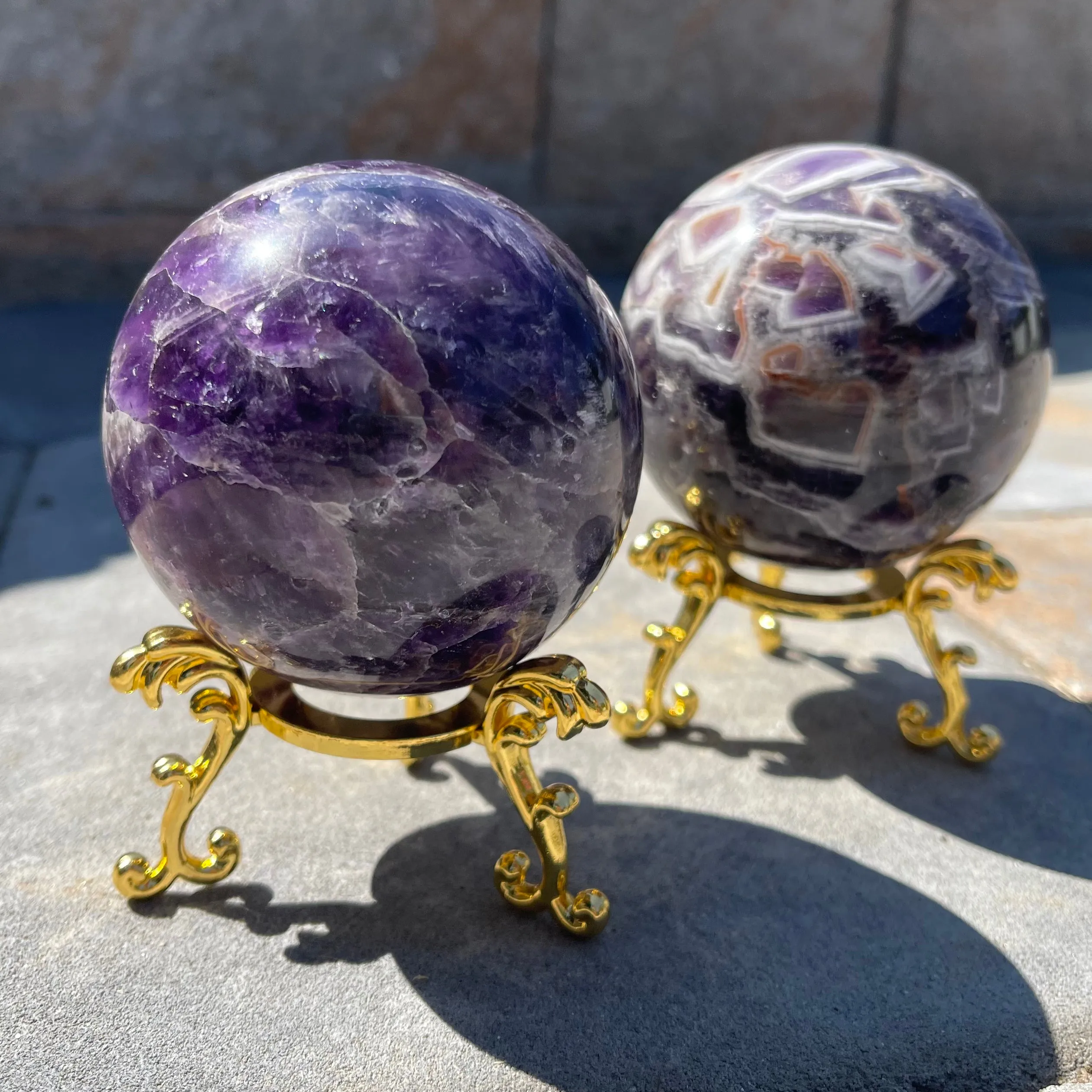 Chevron Amethyst Sphere