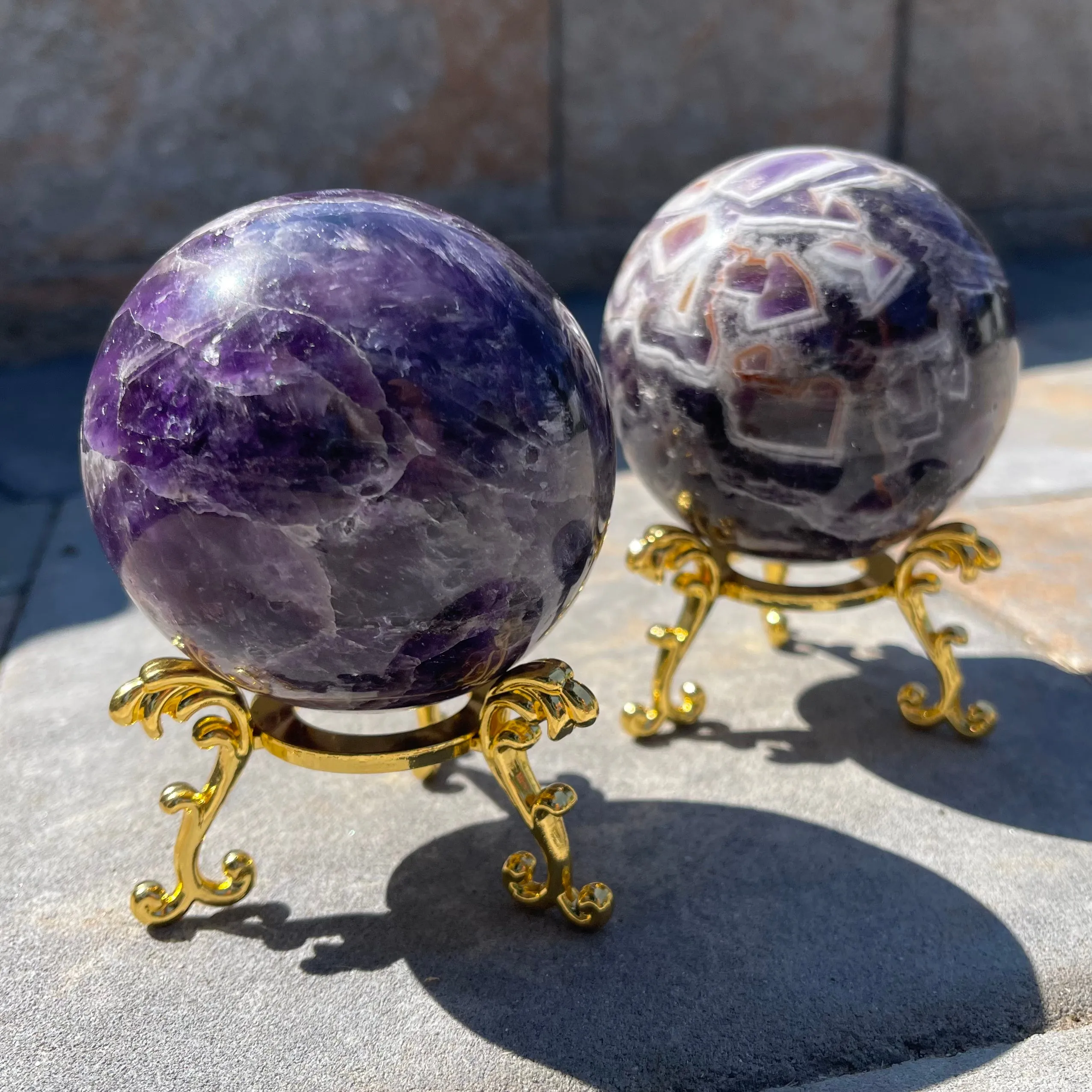 Chevron Amethyst Sphere