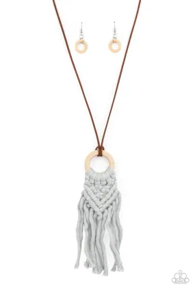 Crafty Couture Silver Macrame Necklace - Paparazzi Accessories