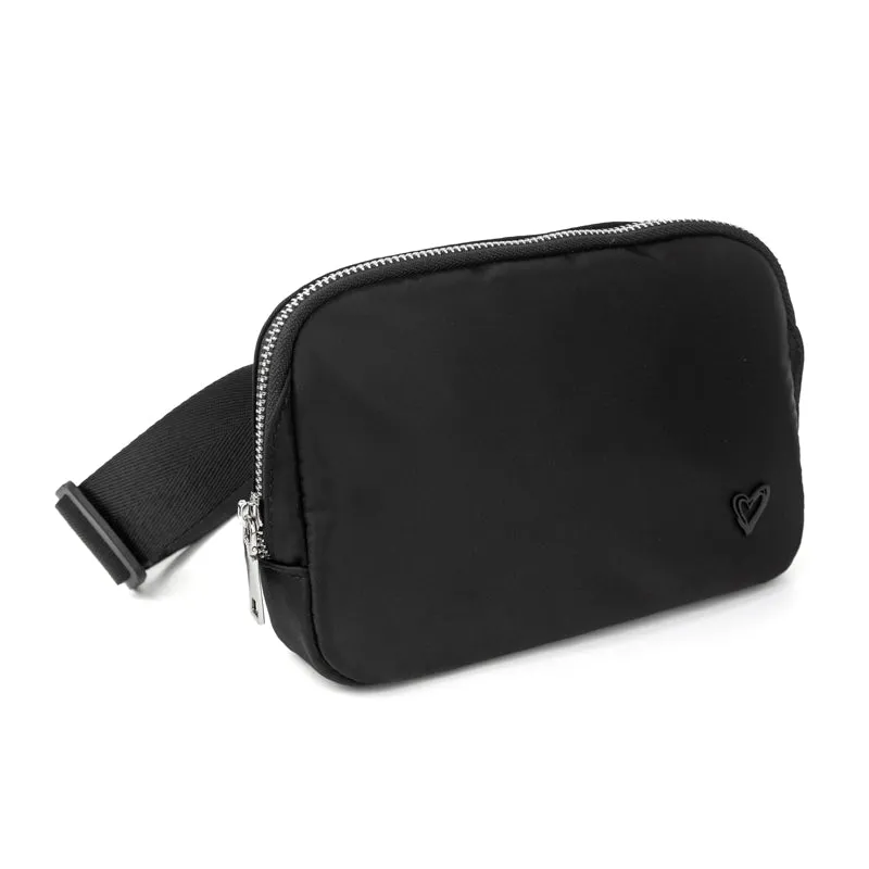 Dixie Nylon Belt/Crossbody Bag- Black