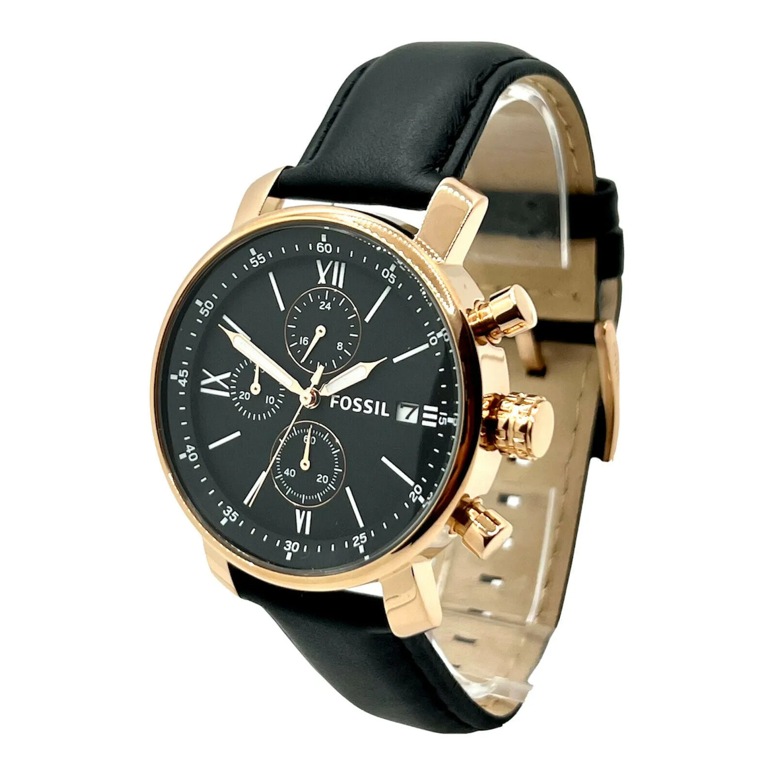 Fossil Rhett Chronograph Black Leather Watch