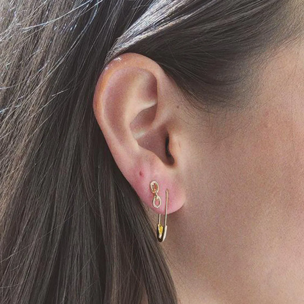 Gold Vermeil Safety Pin Earrings