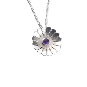 Handmade Sterling Silver Amethyst Flower Necklace