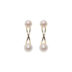 Infinity Embrace Pearl Dangling Earrings