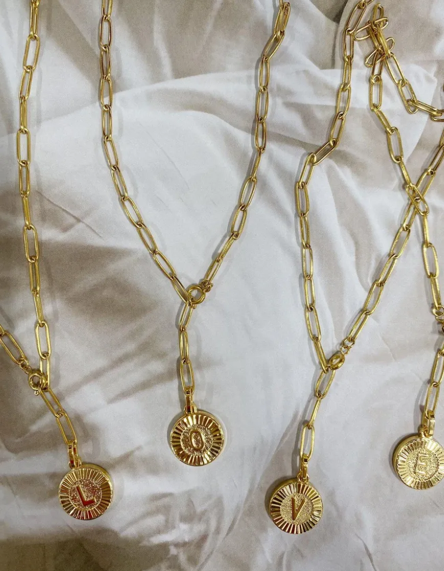 Initial Medallion Lariat