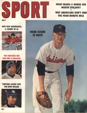 July 1958 Sport Cover (Herb Score, Cleveland Indians/Guardians)