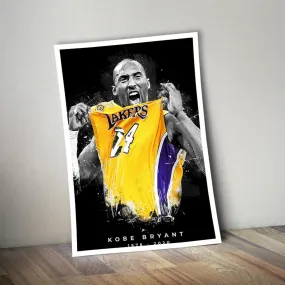 Kobe Bryant Poster, Sports Print, Basketball Player Art, Custom Sport Canvas, Custom Poster, Home Decor, Wall Hangings, LA Lakers