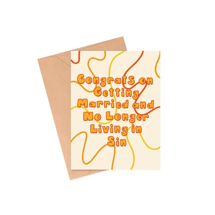 Living In Sin Wedding Greeting Card