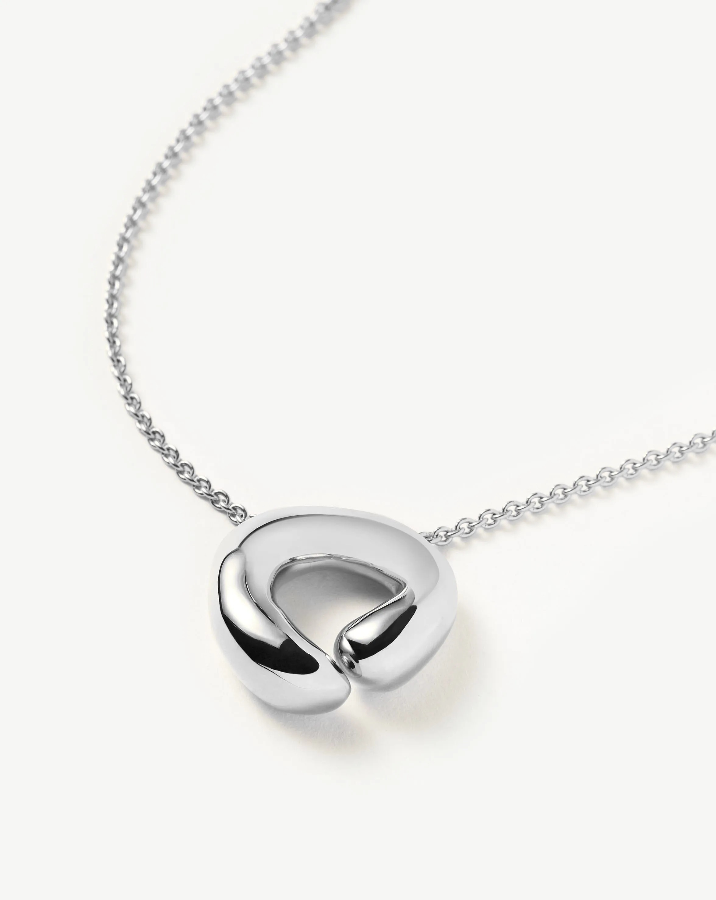 Molten Doughnut Pendant Necklace | Silver Plated