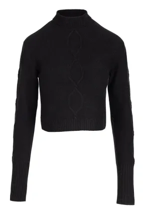 NAADAM - Cropped Cable Mockneck - Black