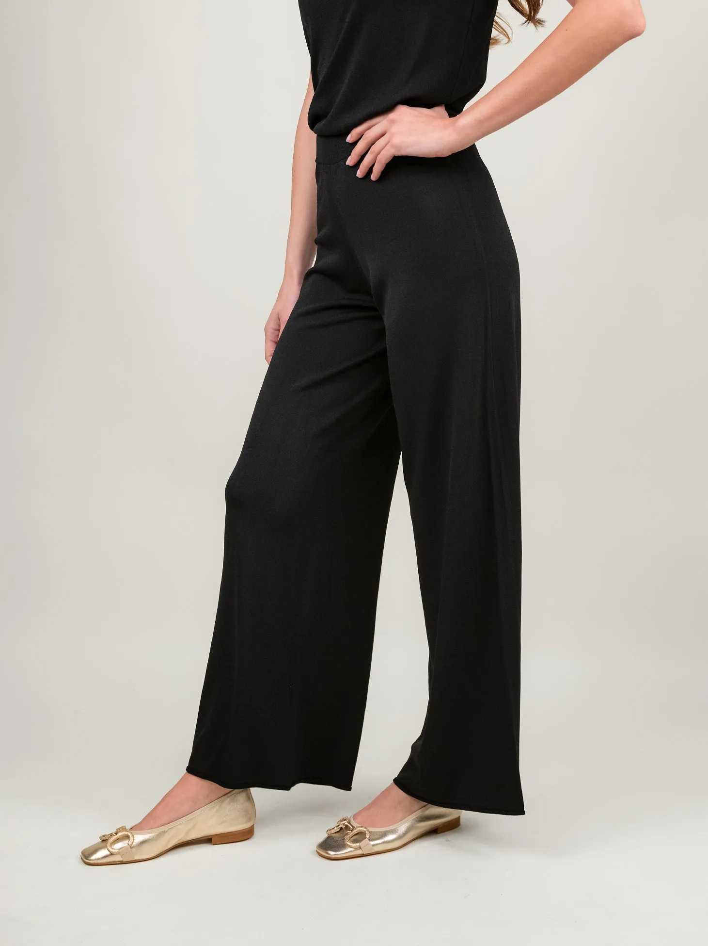 PANTALONE IN MAGLIA NERO