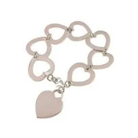 Personalised Sterling Silver Large Heart Bracelet