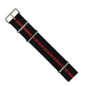 Premium Nato Strap in Black Center Red