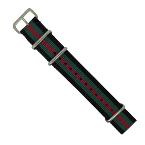 Premium Nato Strap in Black Green Red