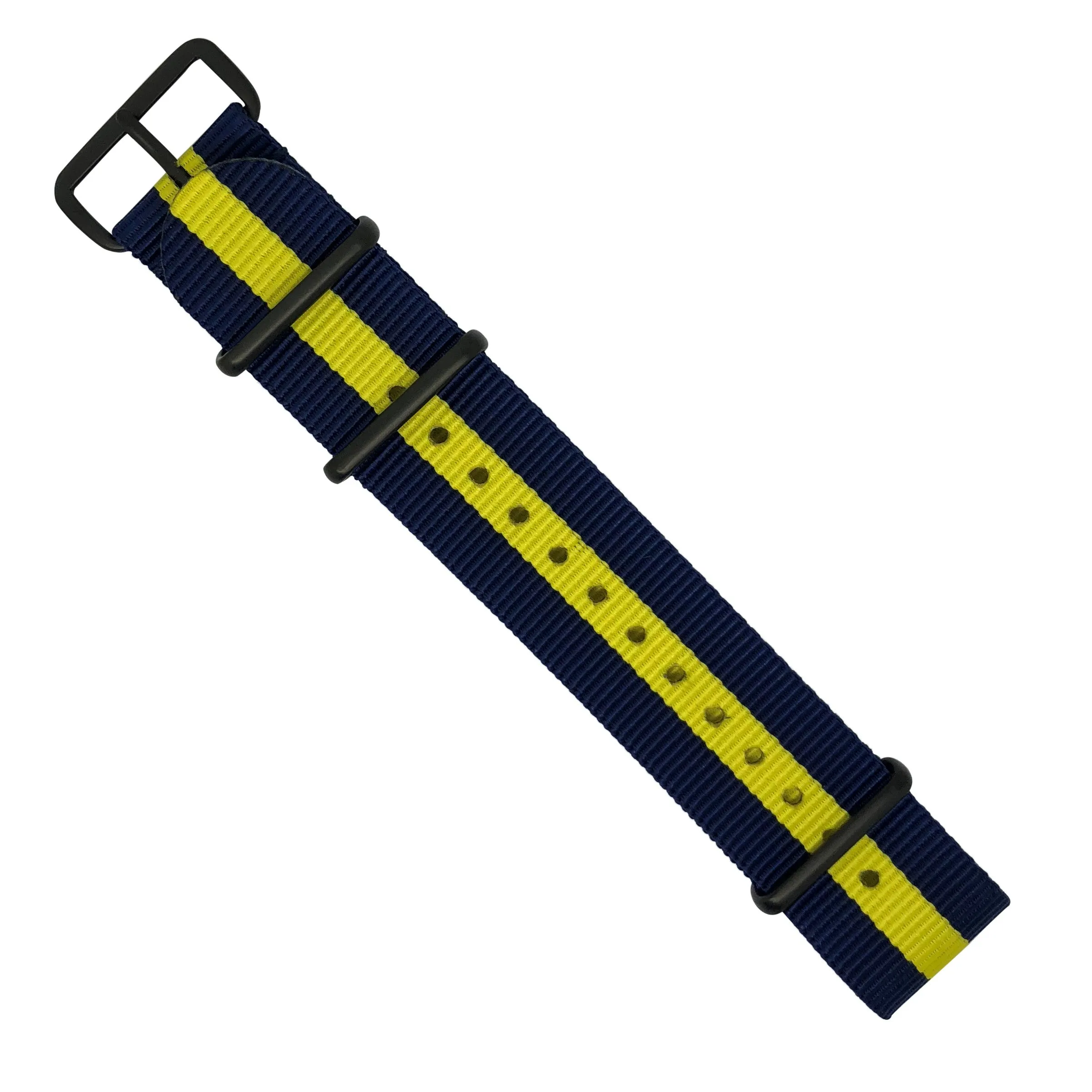 Premium Nato Strap in Navy Yellow