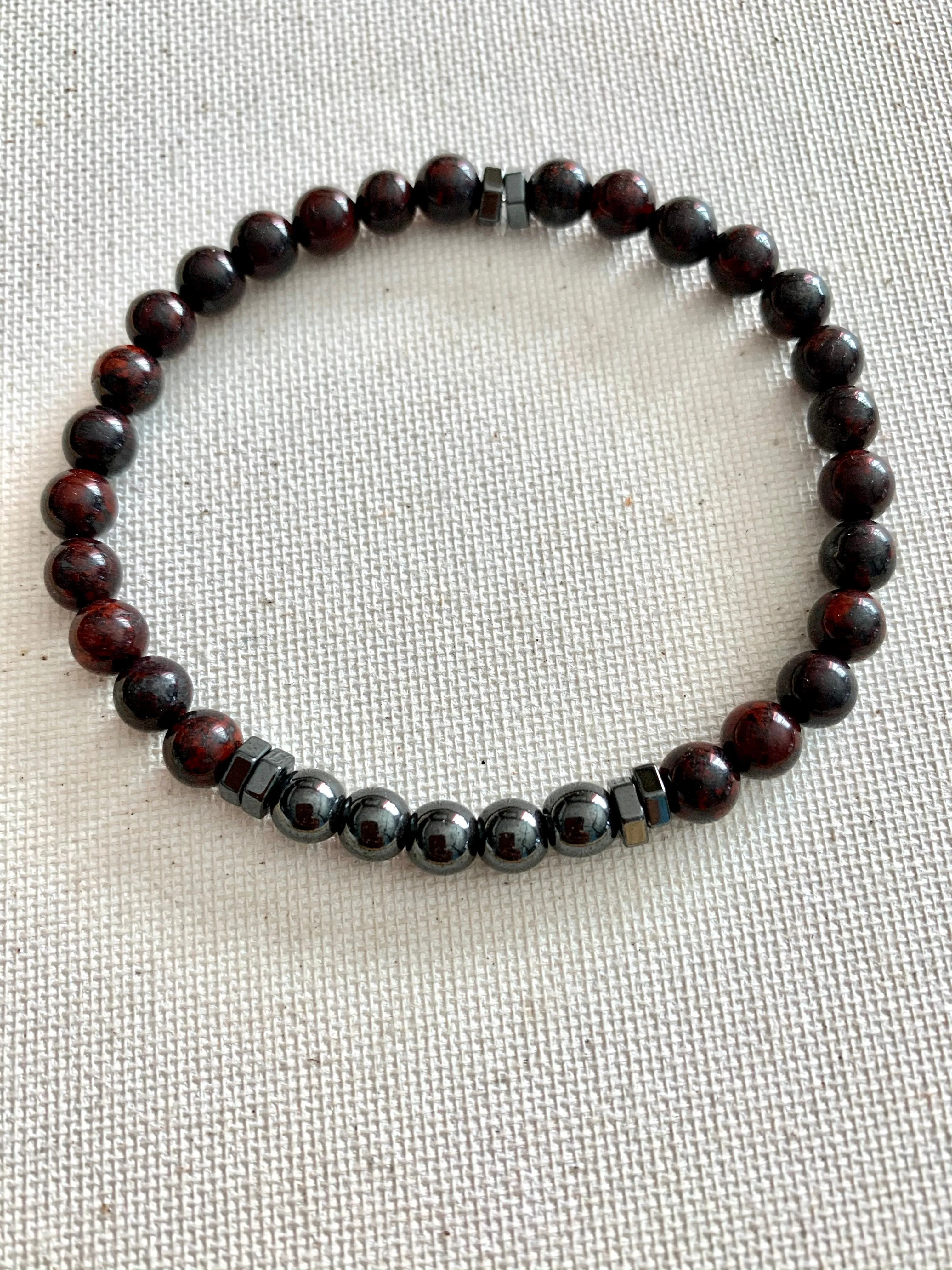 Red Jasper and Hematite Bracelet