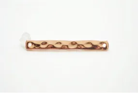 Rose Gold Vermeil Hammered Texture Skinny Rectangle Bar Connector Pendant, Gold Bar Link Spacer Connector, Stamping Bar Charm, Hammered Bar