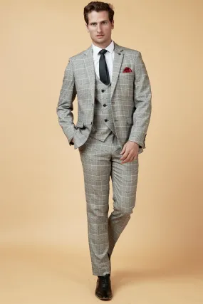 ROSS - Grey Check Three Piece Suit