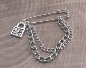 Safety Pin 2 Row Chain AND PENDANT