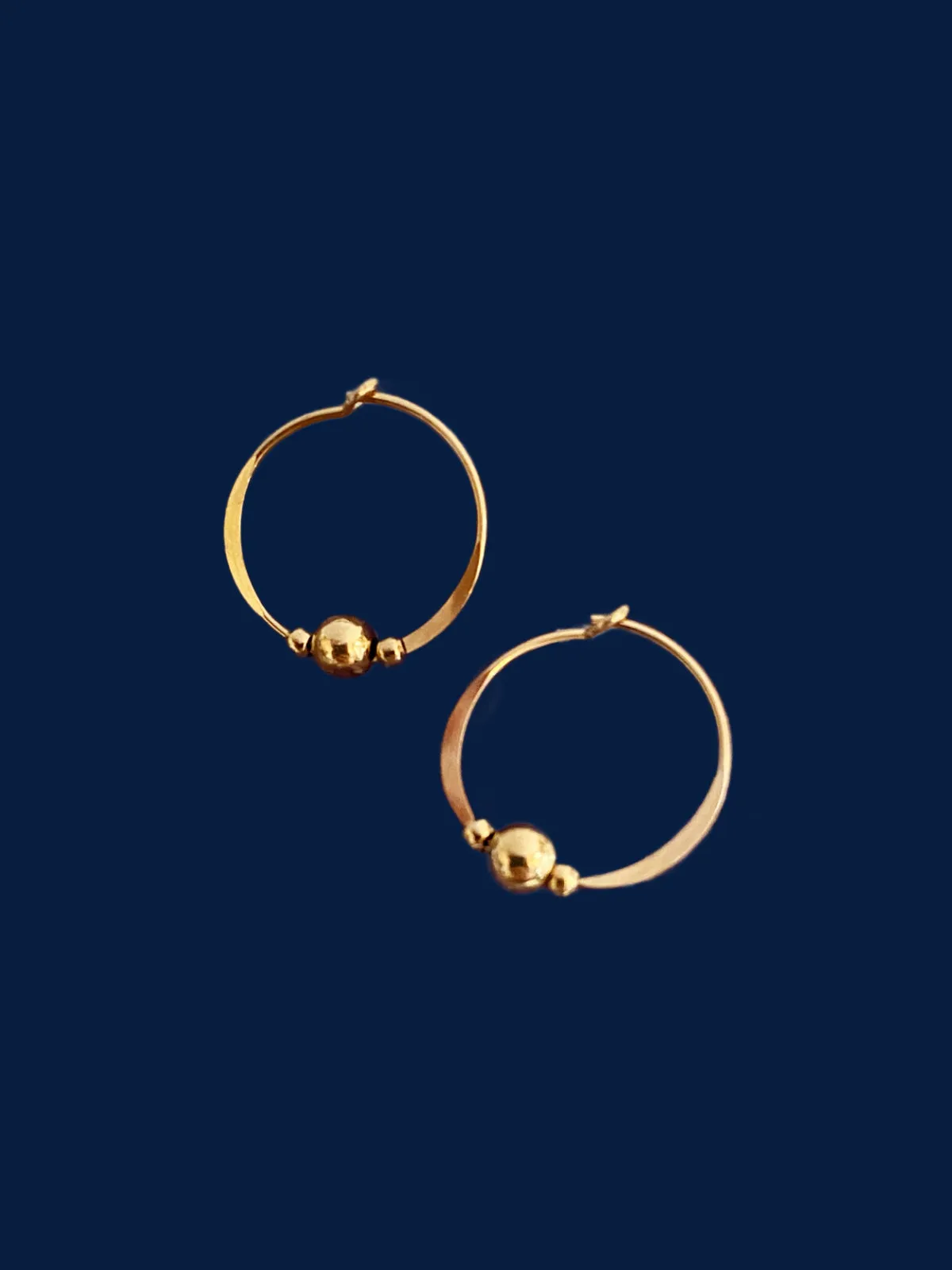 Simple Gold Filled Bead Hoops