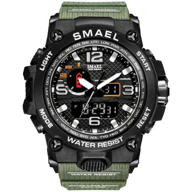 SMAEL New Men's 50M Waterproof Dual Display Quartz Sport Watch