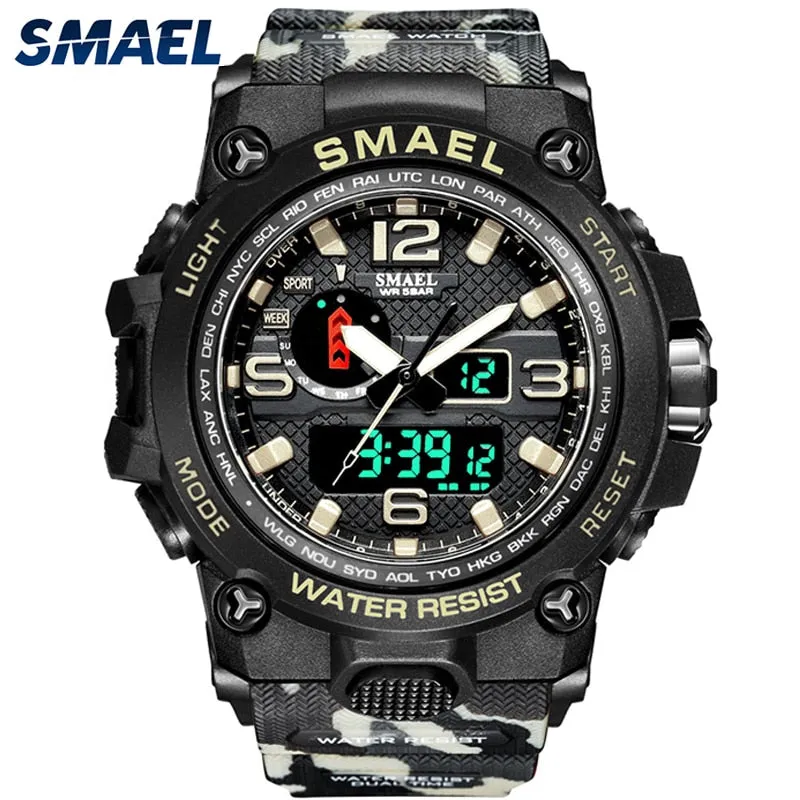 SMAEL New Men's 50M Waterproof Dual Display Quartz Sport Watch