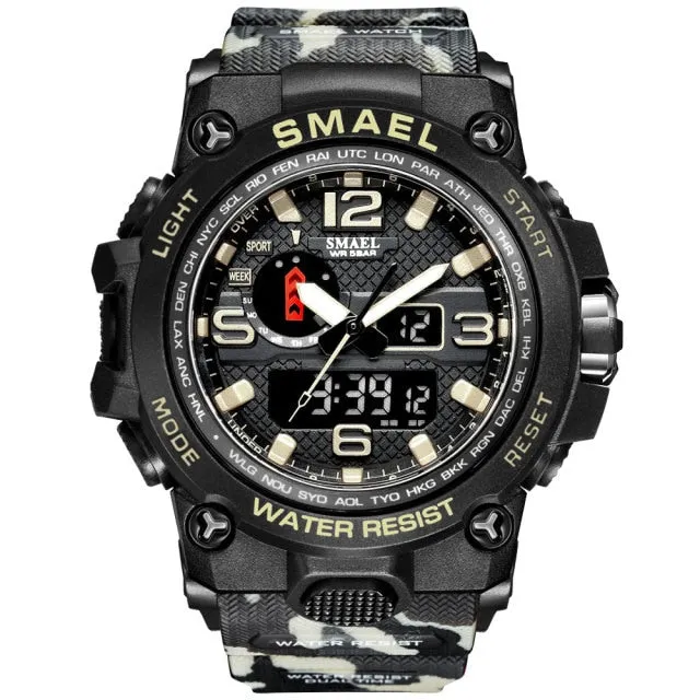 SMAEL New Men's 50M Waterproof Dual Display Quartz Sport Watch