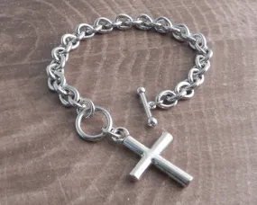 Teardrop Toggle Bracelet with Bar Cross