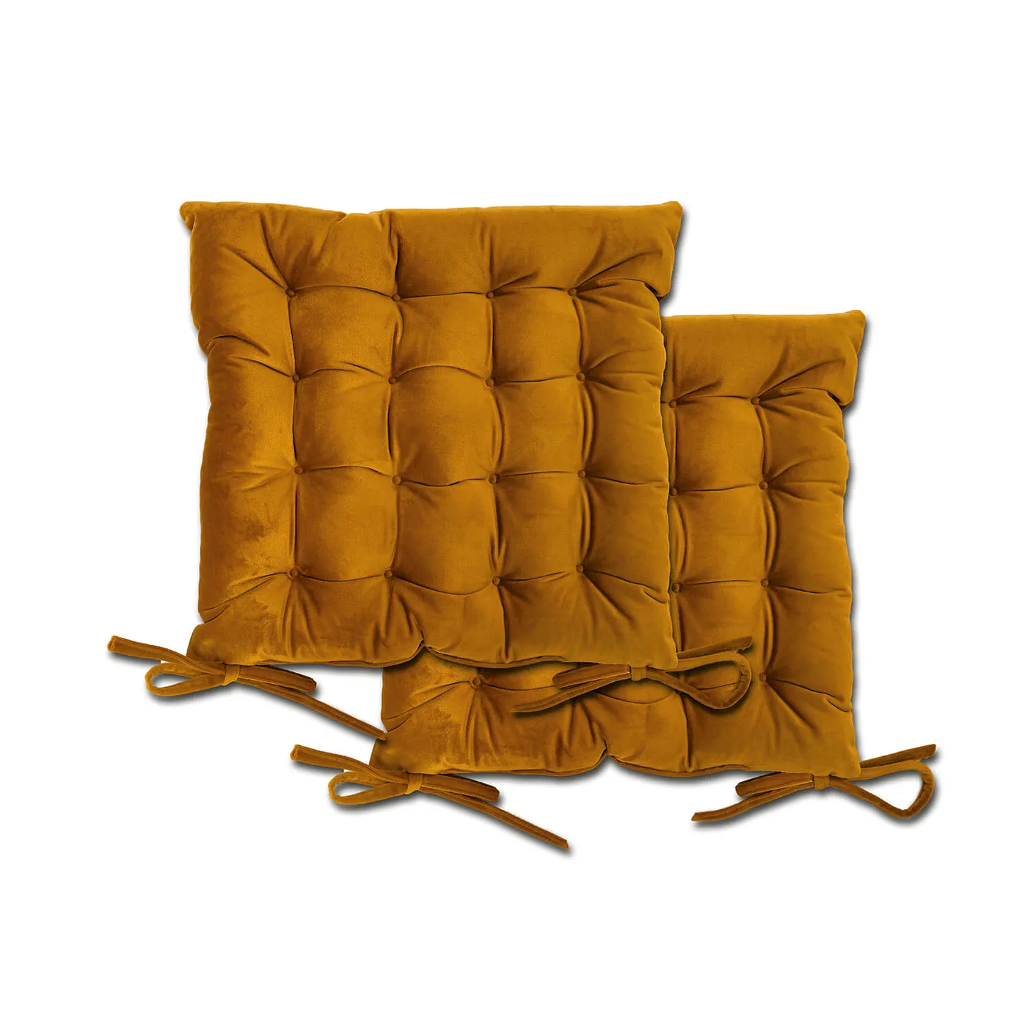 Velvet Holland Seat Pad - Ochre